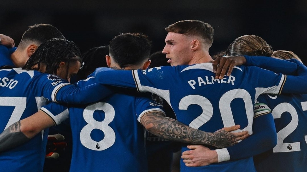 Skuad ChelseaFC usai mengalahkan  Manchester United dengan skor 4-3 - foto: Instagram @chelseafc