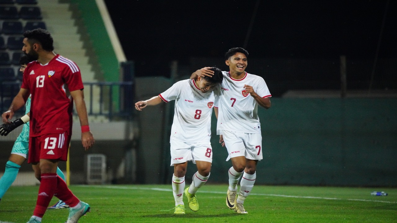 Timnas Indonesia U-23 menang 1-0 atas Uni Emirat Arab pada uji coba. Selasa (9/4/2024). (Dok PSSI)