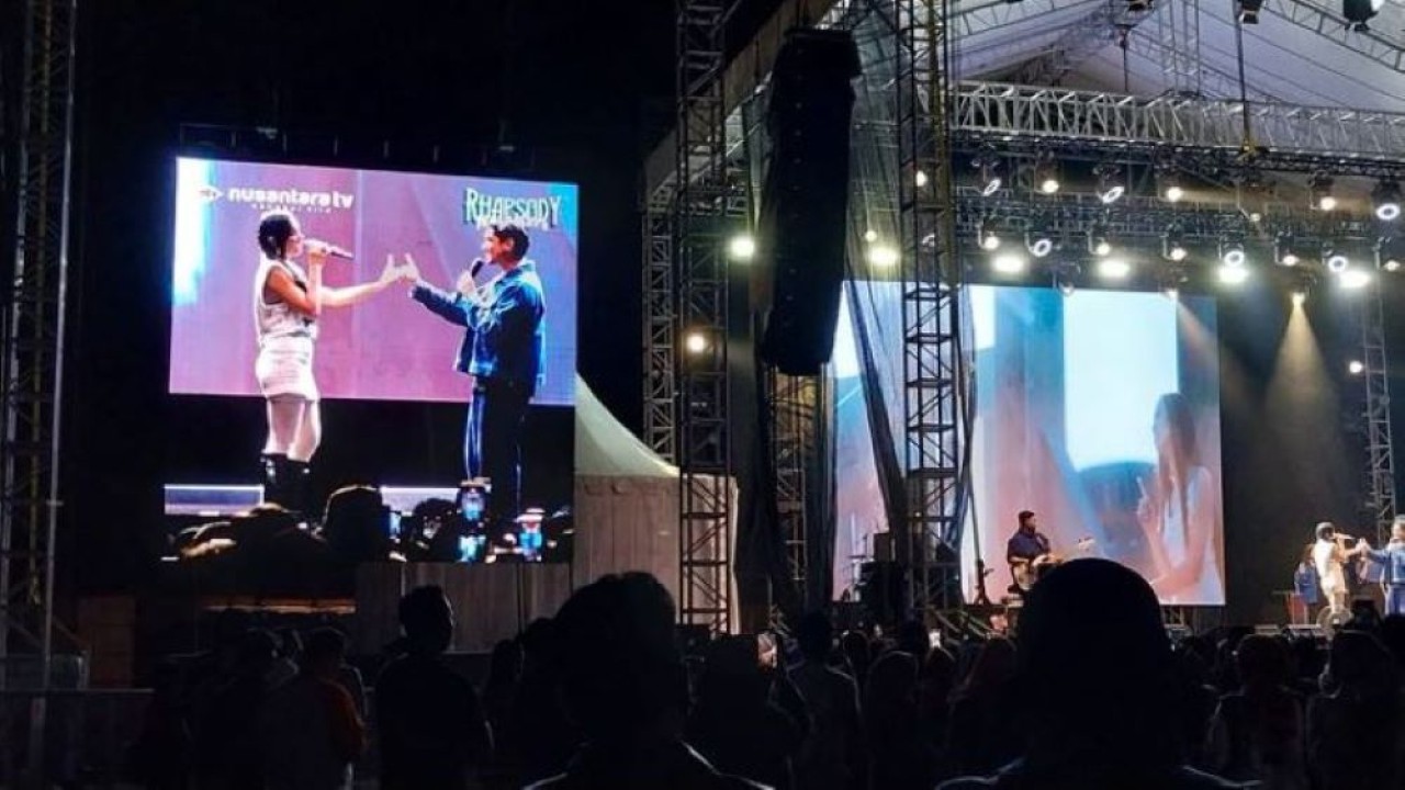 Puncak konser Rhapsody Nusantara yang aling ditunggu-tunggu adalah penampilan penyanyi Lyodra dan Afgan. (Foto: Istimewa)