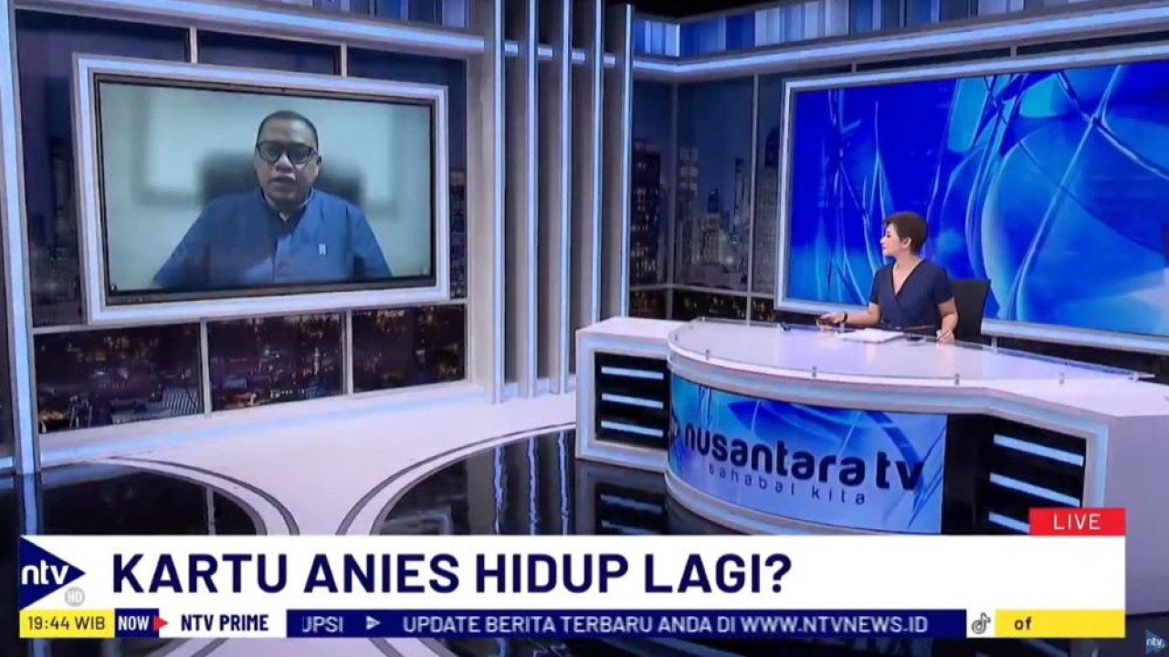 Juru bicara PKS Muhammad Iqbal saat menjadi narasumber dalam program NTV Prime di Nusantara TV, Jumat (24/5/2024).