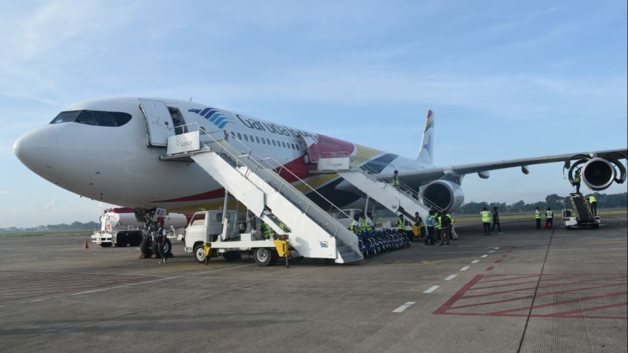 Ilustrasi. Maskapai Garuda Indonesia mendapatkan teguran tegas dari Kemenhub akibat delay penerbangan haji 2024. (Foto: Humas Kemenag)
