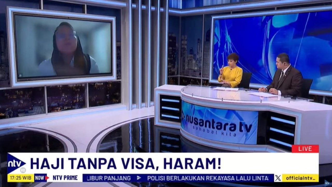 Juru bicara Kementerian Agama, Anna Hasbie saat menjadi narasumber dalam program NTV Prime di Nusantara TV, Kamis (23/5/2024).