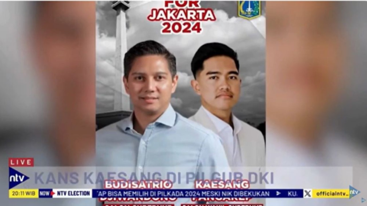 Poster Duet Budi Djiwandono-Kaesang Pangarep maju Pilkada Jakarta 2024