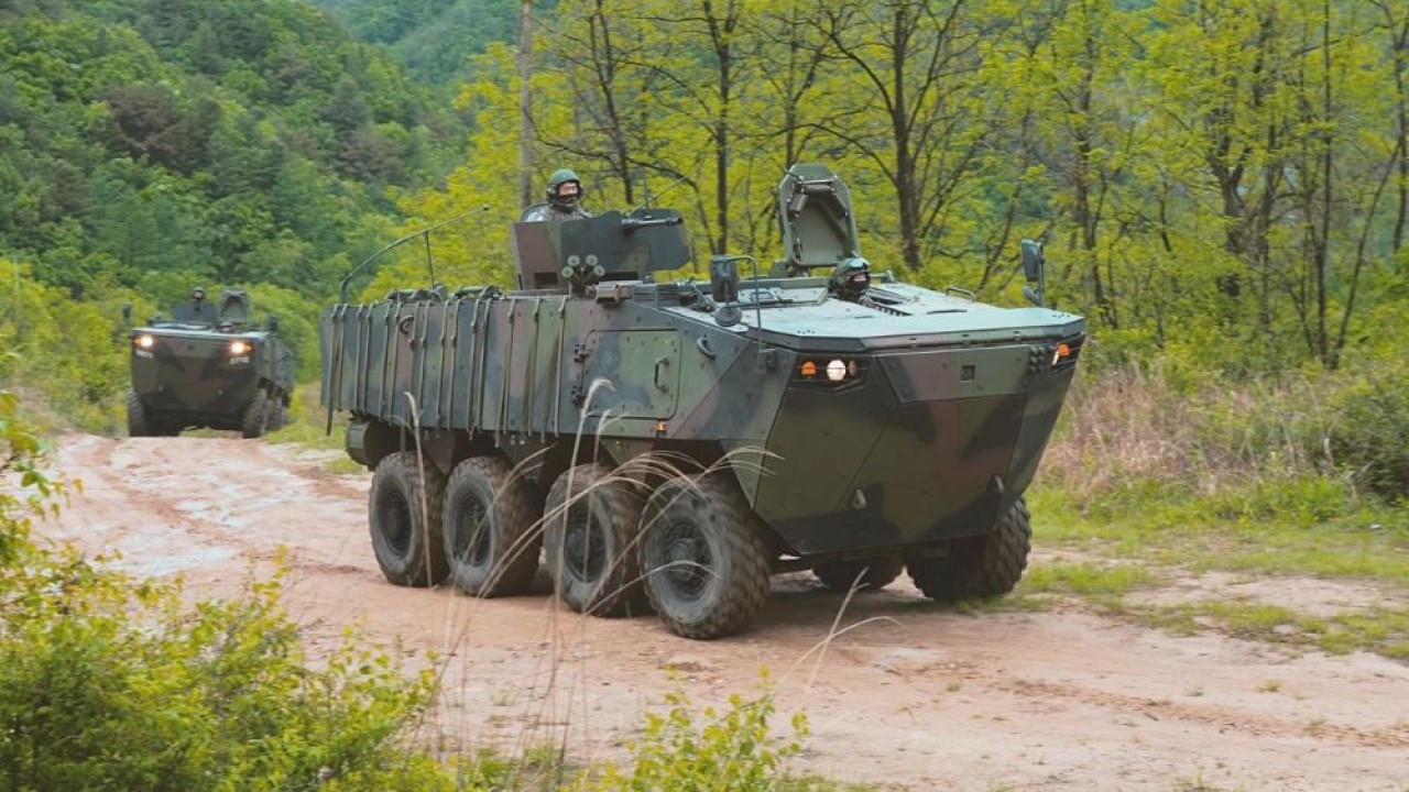 Kendaraan lapis baja beroda K808 White Tiger milik Hyundai Rotem. (Foto: Hyundai Rotem via The Korea Herald)