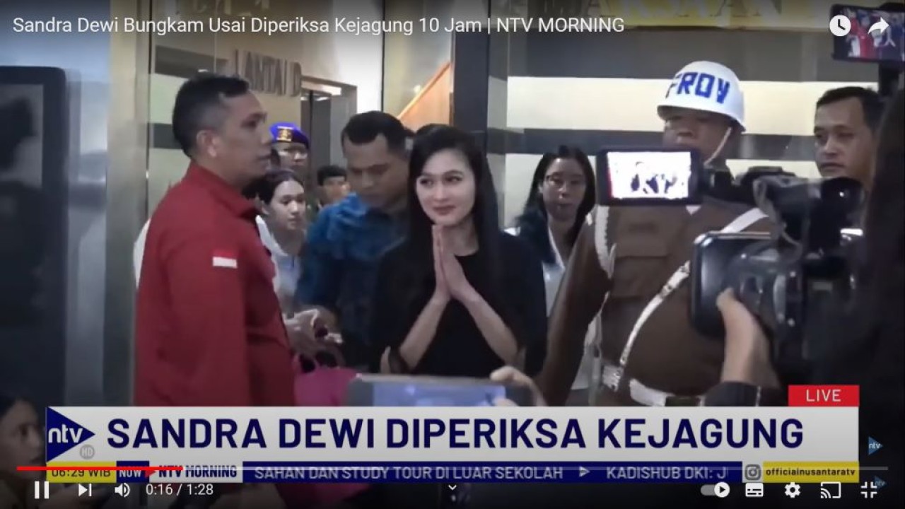 Sandra Dewi kembali diperiksa Kejaksaan Agung sebagai saksi terkait kasus korupsi timah yang melibatkan suaminya Harvey Moeis