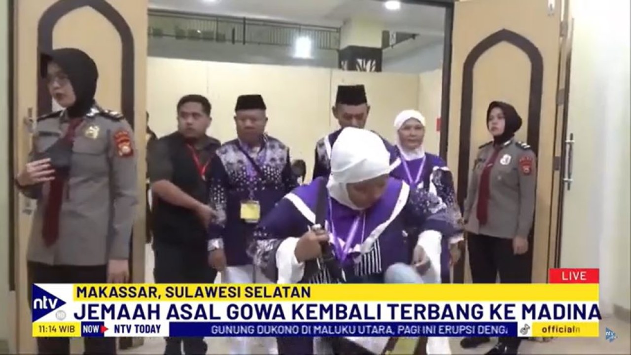 Jemaah asal Gowa yang sempat mengalami insiden kerusakan mesin Garuda telah diterbangkan kembali