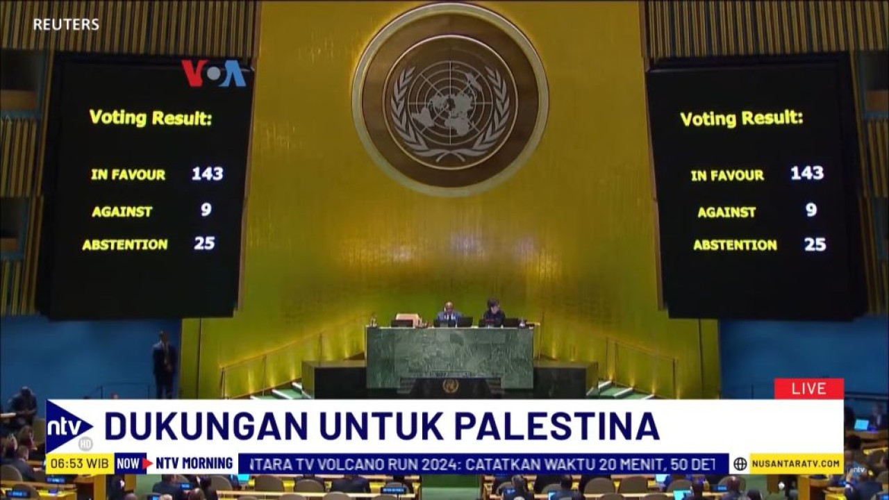 143 negara mendukung Palestina menjadi anggota penuh PBB