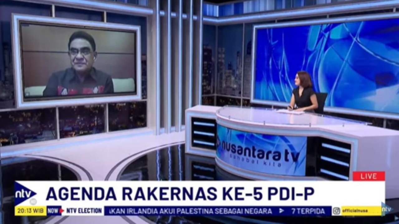 Politisi PDI Perjuangan Andreas Hugo dalam program NTV Election di NusantaraTV