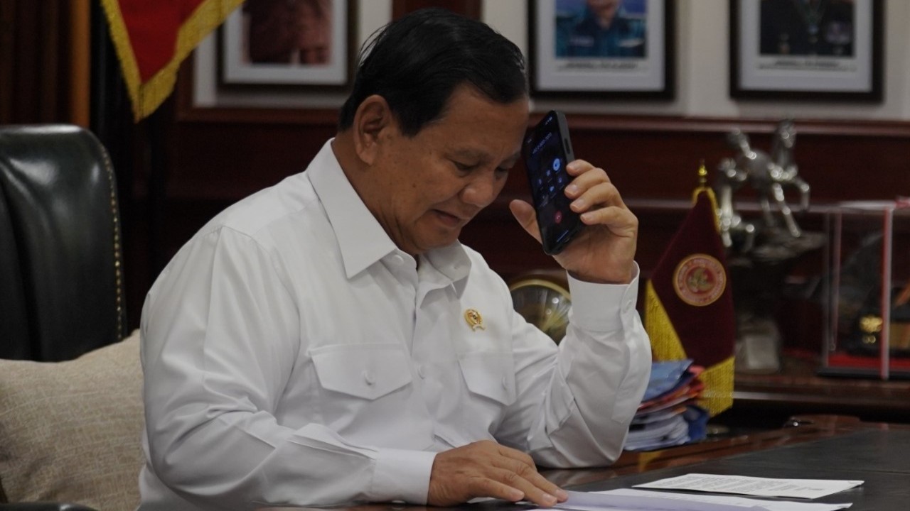 Menteri Pertahanan RI yang juga Presiden terpilih periode 2024-2029 Prabowo Subianto menyampaikan pesan pada peringatan Hari Buruh/Ist
