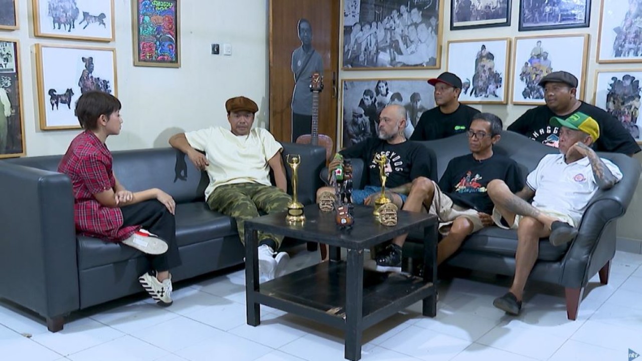 Shaggydog saat menjadi bintang tamu dalam program Soundcore Podcast di Nusantara TV.