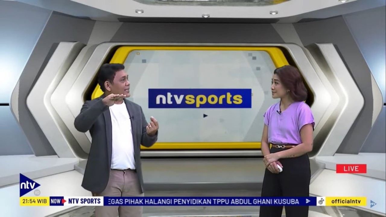 Whesley Hutagalung saat menjadi narasumber di program NTV Sport di NusantaraTV