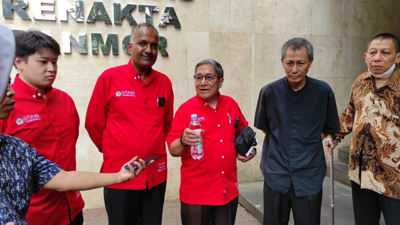 Pimpinan UTA '45 Jakarta di Mapolda Metro Jaya.