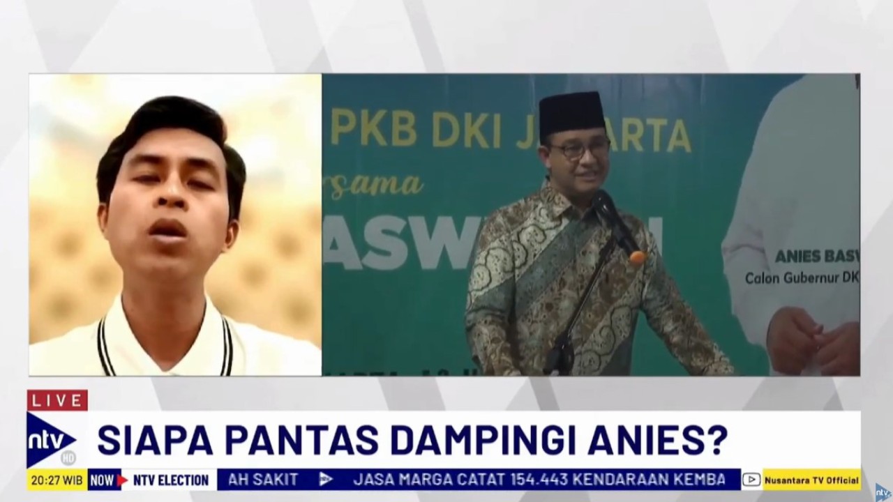 Direktur Eksekutif Indonesia Political Opinion (IPO) Dedi Kurnia Syah saat menjadi narasumber dalam program NTV Election di Nusantara TV, Selasa (18/6/2024).