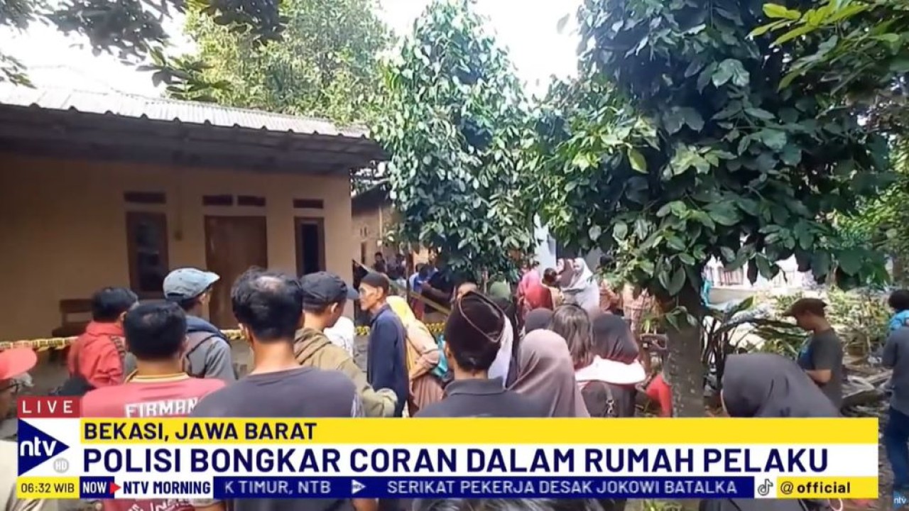 Satreskrim Polres Metro Bekasi Kota kembali mendatangi rumah terduga pelaku pembunuhan berinisial DS, yang merupakan lokasi pembunuhan bocah perempuan 9 tahun tersebut.