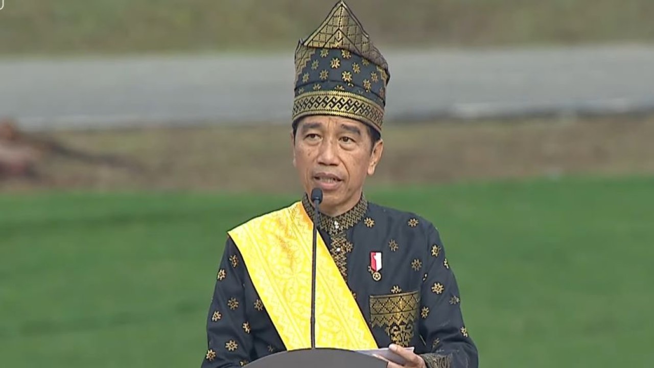Presiden Jokowi memimpin upacara peringatan Hari Lahir Pancasila di Hulu Rokan, Dumai, Riau/ist
