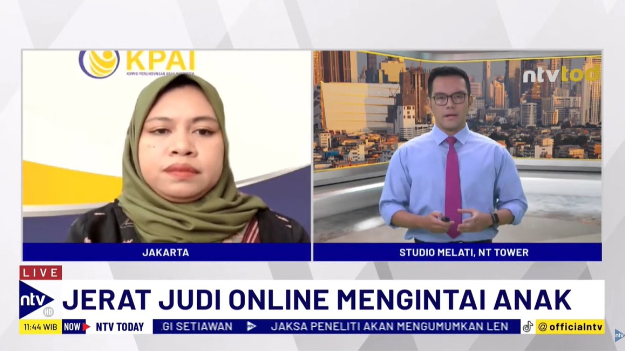 Ketua Komisi Perlindungan Anak Indonesia (KPAI) Ai Maryati Solihah saat menjadi narasumber dalam program NTV Today di Nusantara TV, Jumat (21/6/2024).