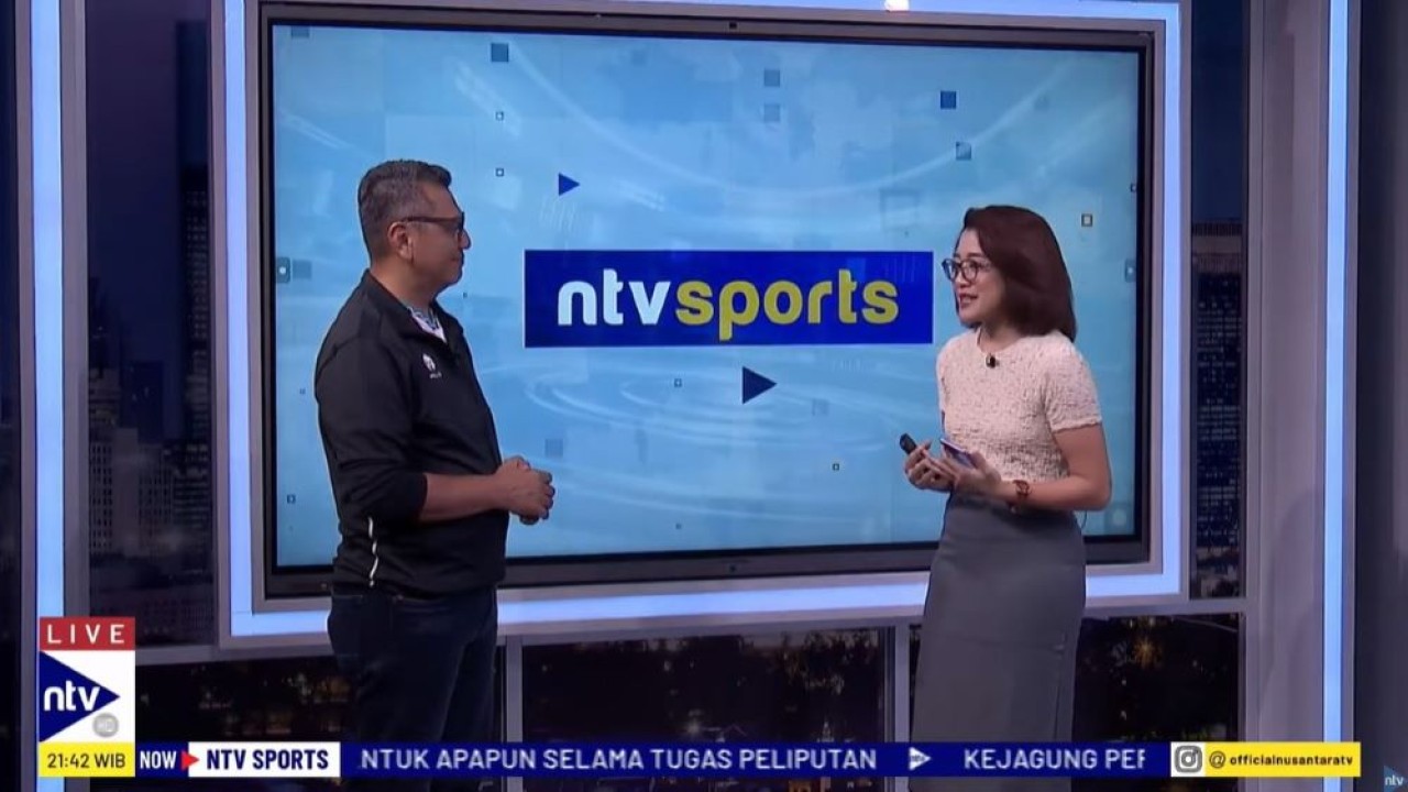 Kesit Budi Handoyo saat menjadi narsumber dalam program NTV Sport di Nusantara TV, Senin (3/6/2024).