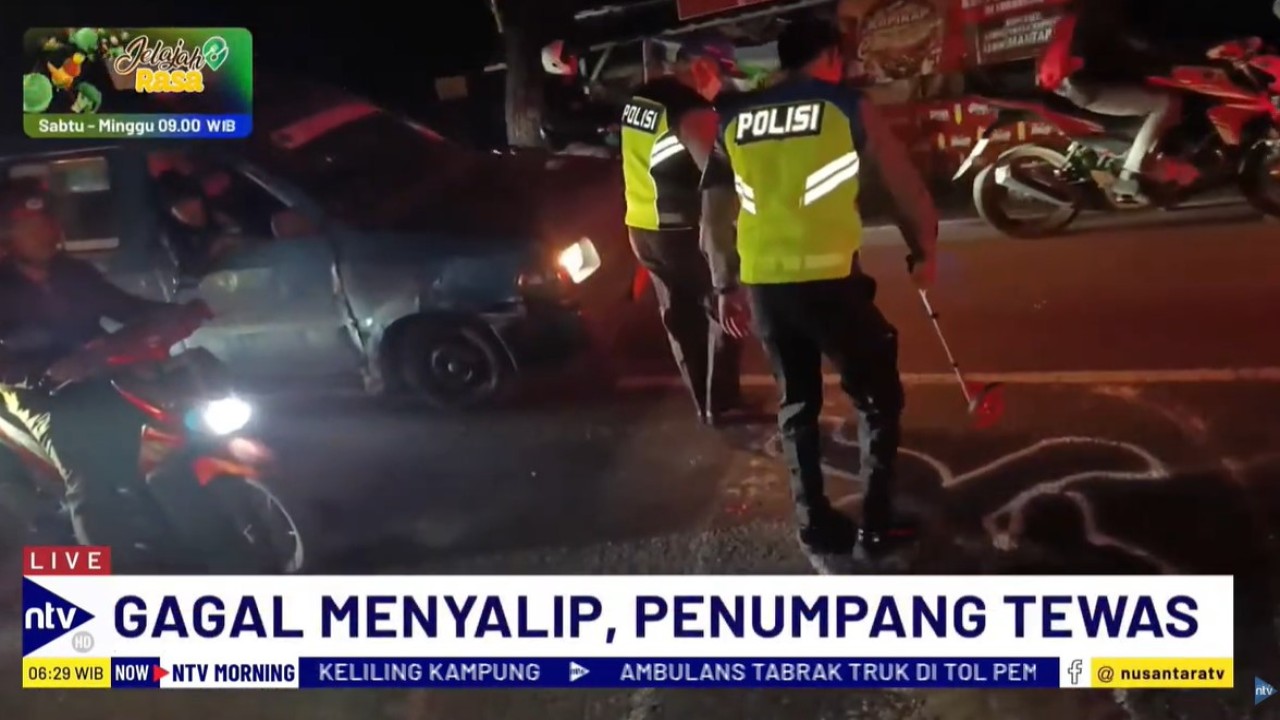 Seorang perempuan penumpang ojol tewas terlindas bus di Jalan Raya Bogor, Cimanggis, Kota Depok, Jawa Barat, pada Senin (17/6/2024) malam.