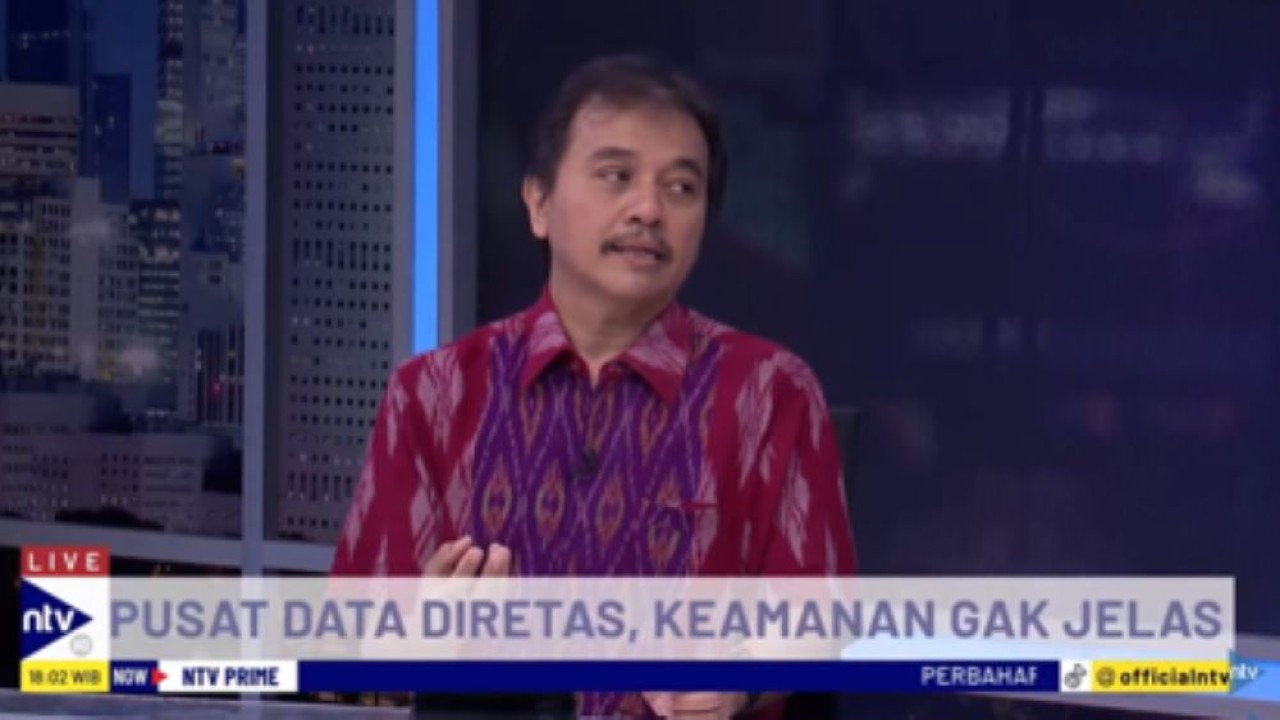 Pemerhati Telematika, Roy Suryo dalam Dialog NTV Prime di NusantaraTV/tangkapan layar NTV.