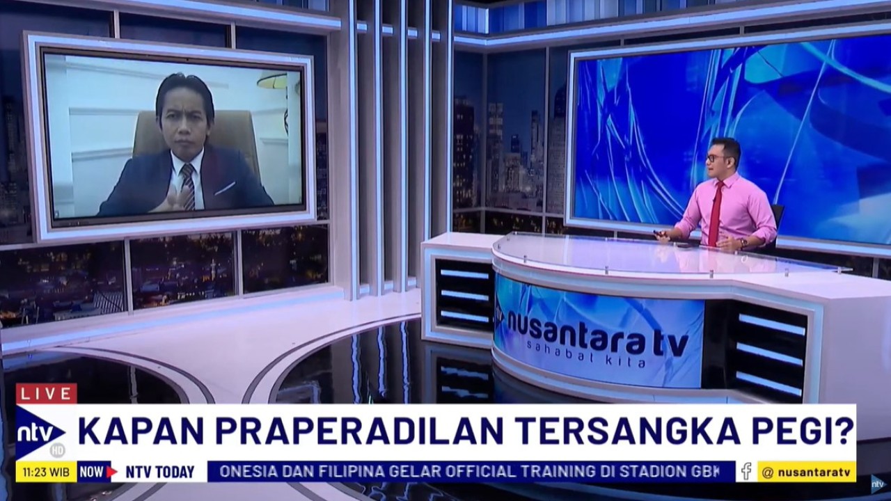 Salah satu kuasa hukum Pegi Setiawan, Tony RM saat menjadi narasumber dalam program NTV Today di Nusantara TV, Senin (10/6/2024).