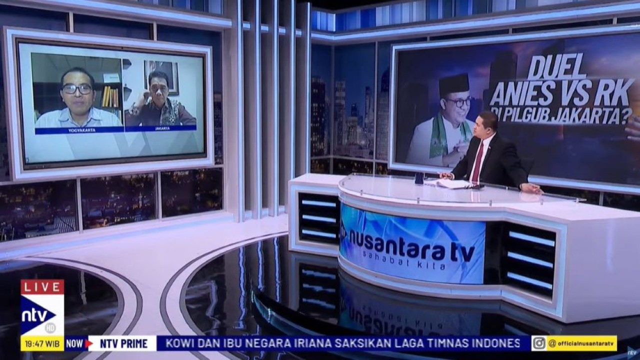 Pakar Komunikasi Politik Universitas Gadjah Mada (UGM), Nyarwi Ahmad saat menjadi narasumber dalam program NTV Prime di Nusantara TV, Kamis (6/6/2024).