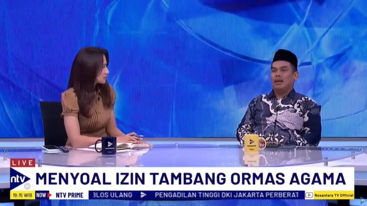 Wakil Ketua Badan Arbitrase Syariah Nasional MUI, M. Ihsan Tanjung saat menjadi narasumber dalam program NTV Prime di Nusantara TV, Selasa (12/6/2024).