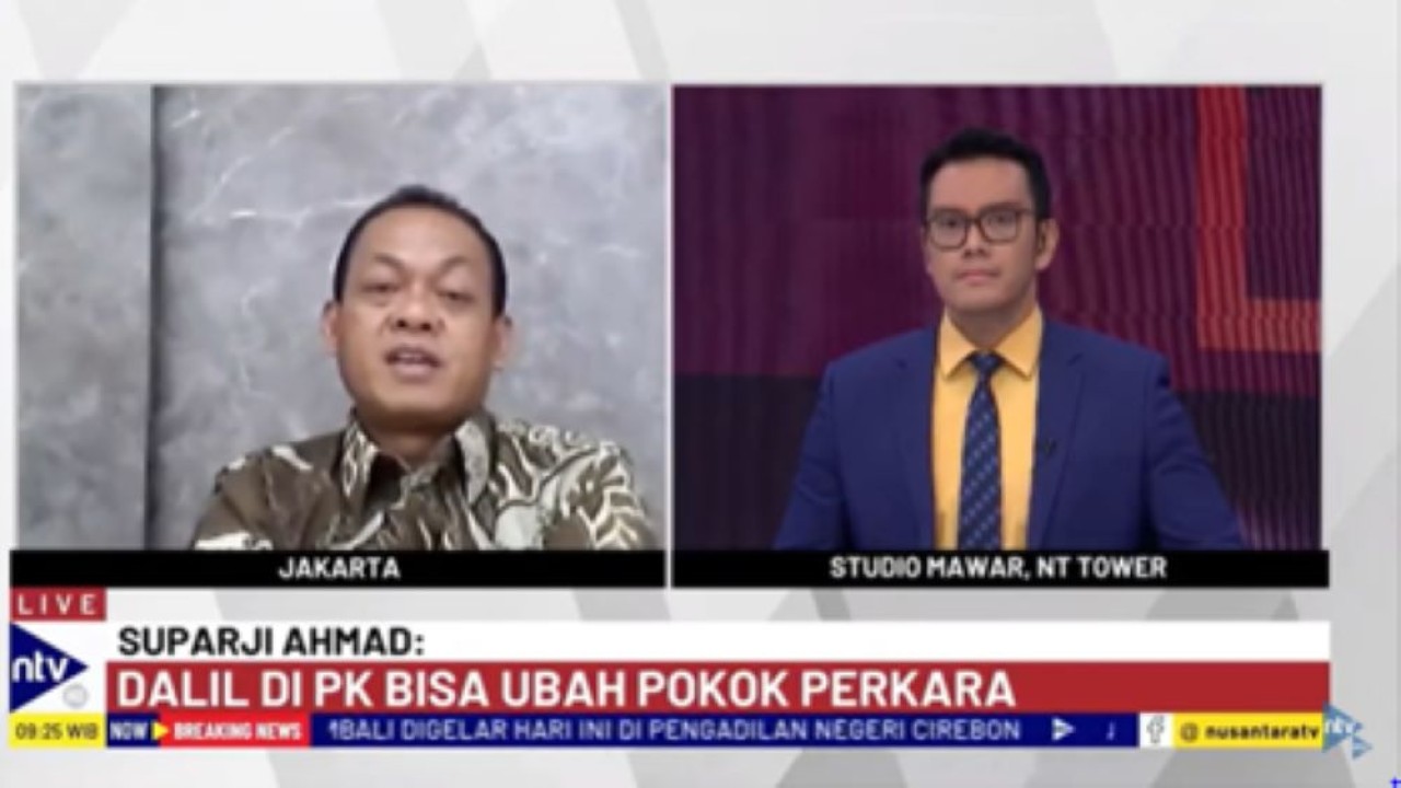 Pakar Hukum Pidana, Suparji Ahmad dalam Dialog NTV Breaking News di NusantaraTV/tangkapan layar NTV