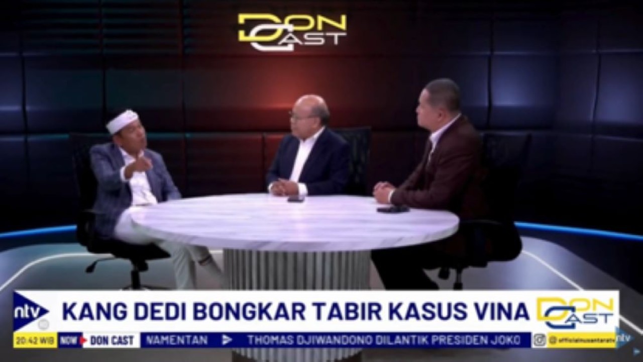 Dedi Mulyadi dalam perbincangan bersama jurnalis senior NusantaraTV, Don Bosco Selamun (tengah) dan Donny de Keizer (kanan) di acara DonCast NusantaraTV/tangkapan layar NTV