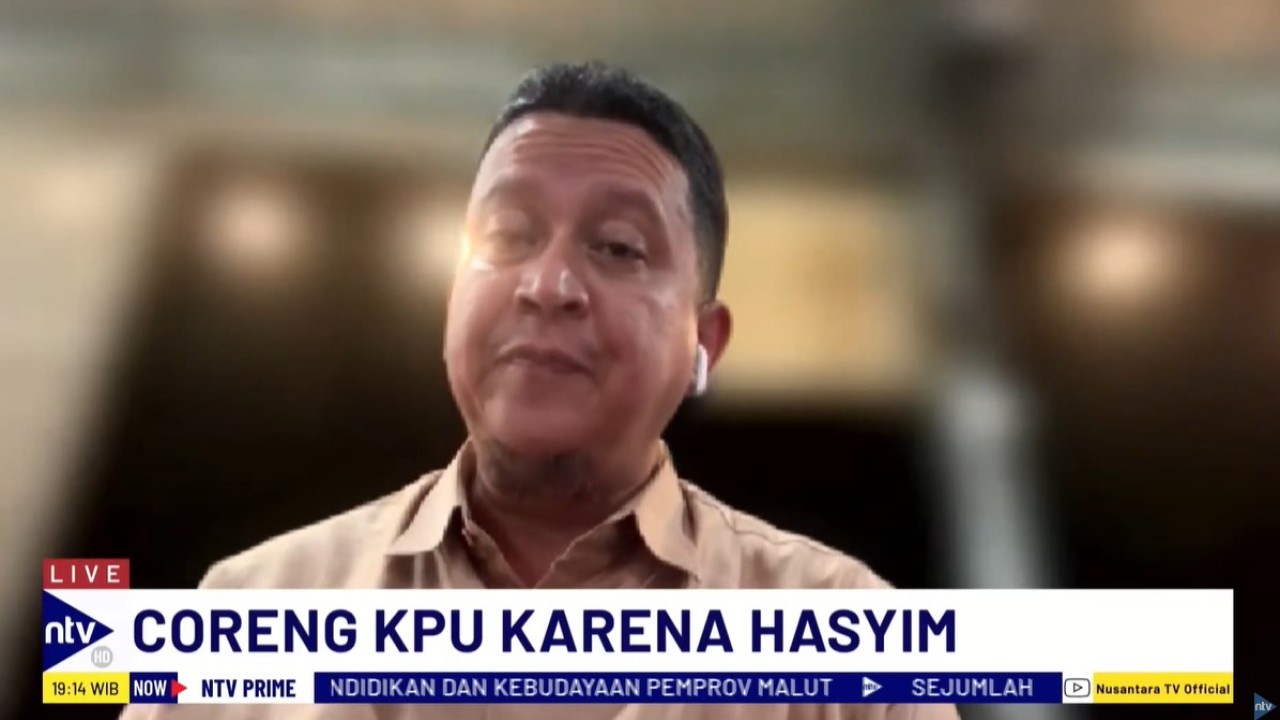 Ketua DKPP periode 2020-2022, Muhammad Alhamid saat menjadi narasumber dalam dialog program NTV Prime di Nusantara TV, Kamis (4/7/2024).