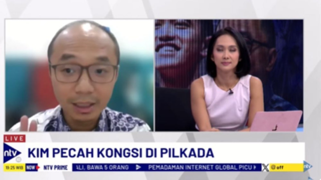 Direktur Eksekutif Charta Politika, Yunarto Wijaya dalam dialog NTV Prime di NusantaraTV/tangkapan layar NTV