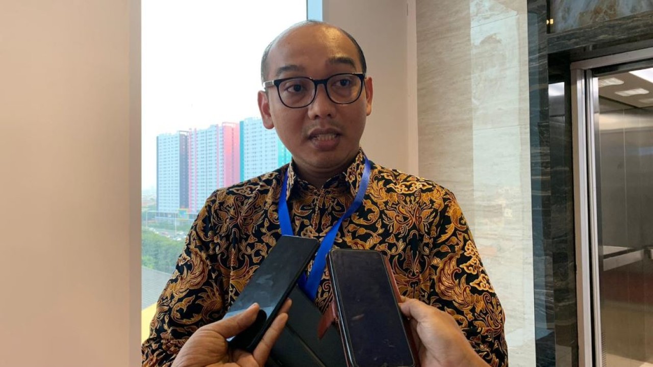 Grandhis H Harumansyah, Direktur Manajemen Risiko Bank Syariah Indonesia saat diwawancara di Nusantara Sharia Economic Forum (NUSHAF) 2024.