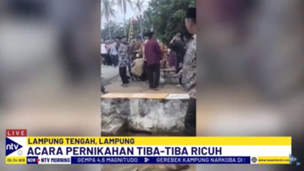 Warga Lampung Tengah tewas terkena peluru nyasar yang ditembakan anggota DPRD setempat saat acara pernikahan/tangkapan layar NTV