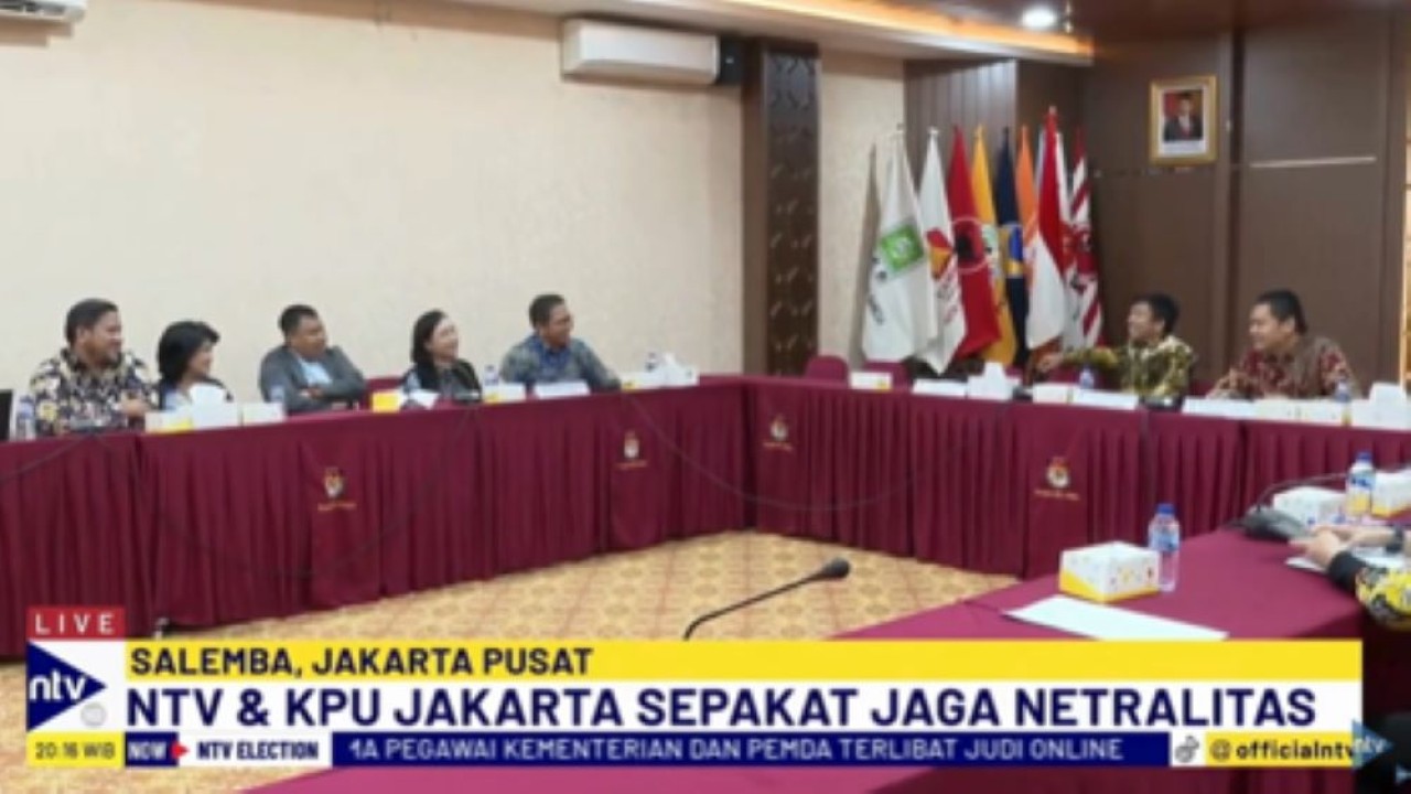 Pimpinan Redaksi NusantaraTV beraudiensi dengan Ketua KPU Jakarta dan jajaran/tangkapan layar NTV