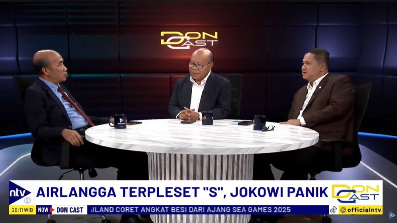 Jurnalis senior Bambang Harymurti saat menjadi bintang tamu Program DonCast yang dipandu jurnalis senior Nusantara TV, Don Bosco Selamun dan Donny de Keizer, Kamis (15/8/2024).