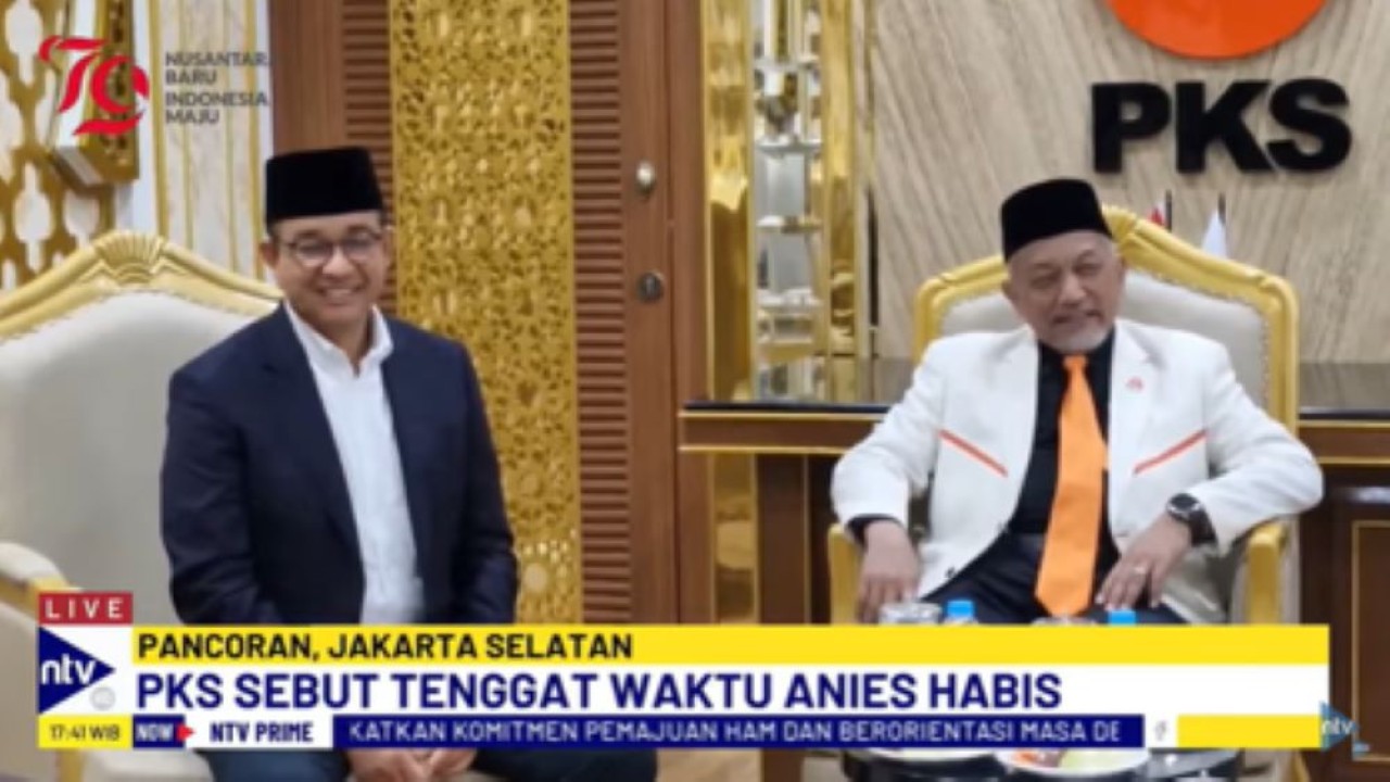 Anies Baswedan bersama Presiden PKS Ahmad Syaikhu