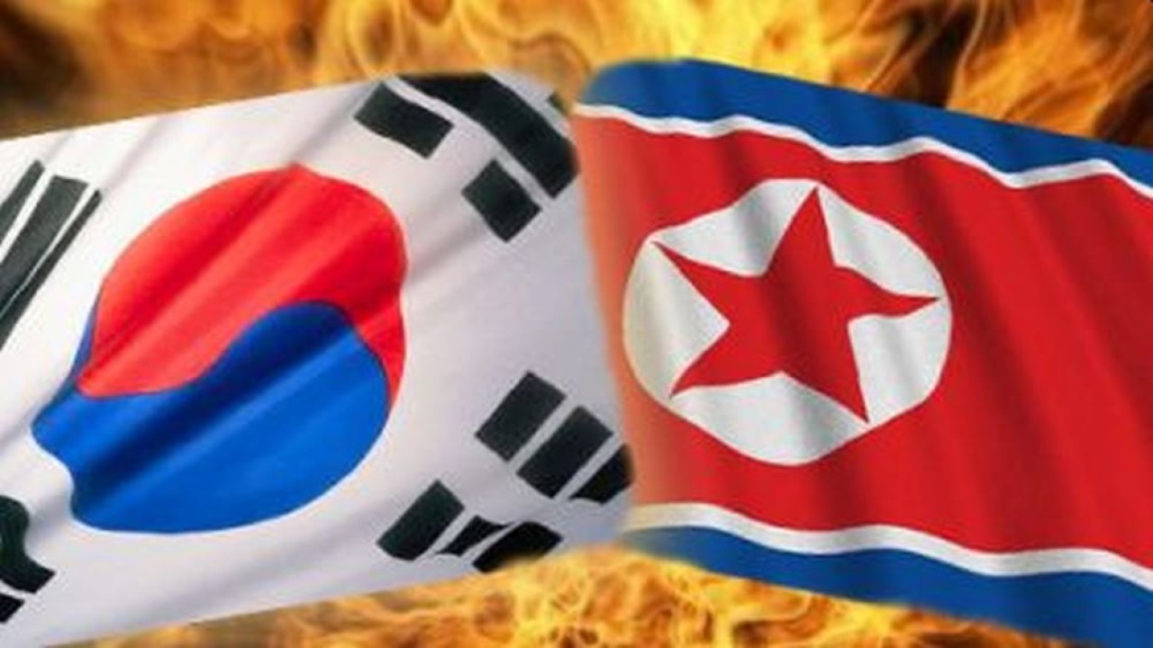 Ilustrasi bendera Korea Utara dan Korea Selatan/ist