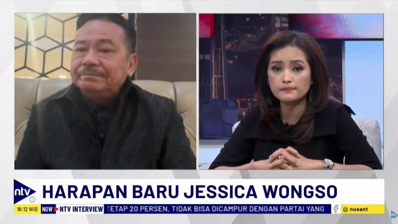 Otto Hasibuan saat menjadi narasumber Program NTV Interview: Harapan Baru Jessica Wongso, di Nusantara TV yang dipandu presenter Nastiti Lestari, Rabu (21/8/2024).