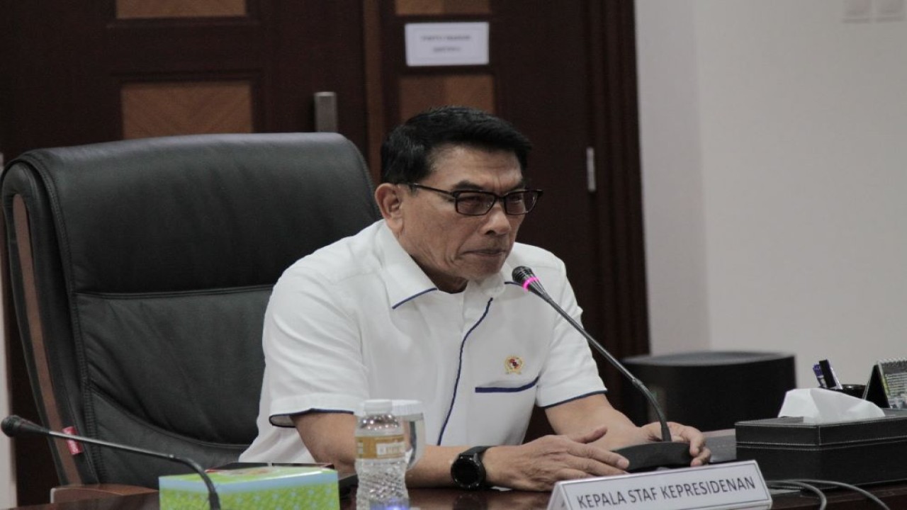 Kepala Staf Kepresidenan, Jenderal TNI (Purn) Dr. Moeldoko dalam Rapat Koordinasi Percepatan Implementasi MLFF di Gedung Bina Graha, Jakarta, Selasa (6/8)/Foto: Istimewa