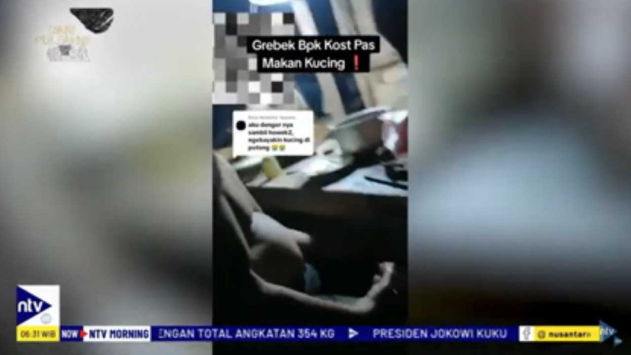 Pria pemilik kos di Semarang tertangkap basah makan daging kucing