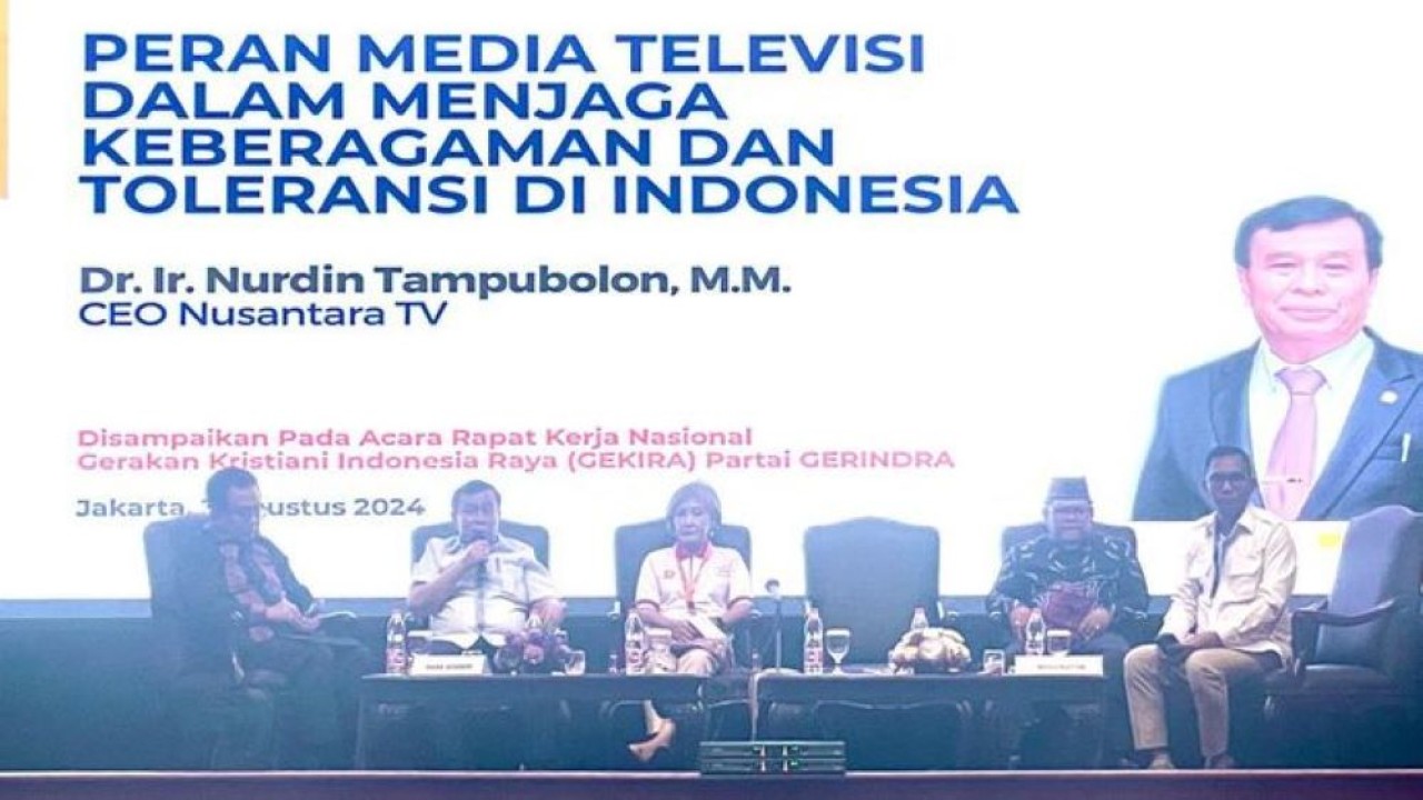 Presiden Komisaris NT Corporation Dr. Ir. Nurdin Tampubolon, M.M., menekankan pentingnya peran media massa dalam menjaga keberagaman dan toleransi di Tanah Air. (Foto: Muslimin Trisyuliono/Ntvnews.id)