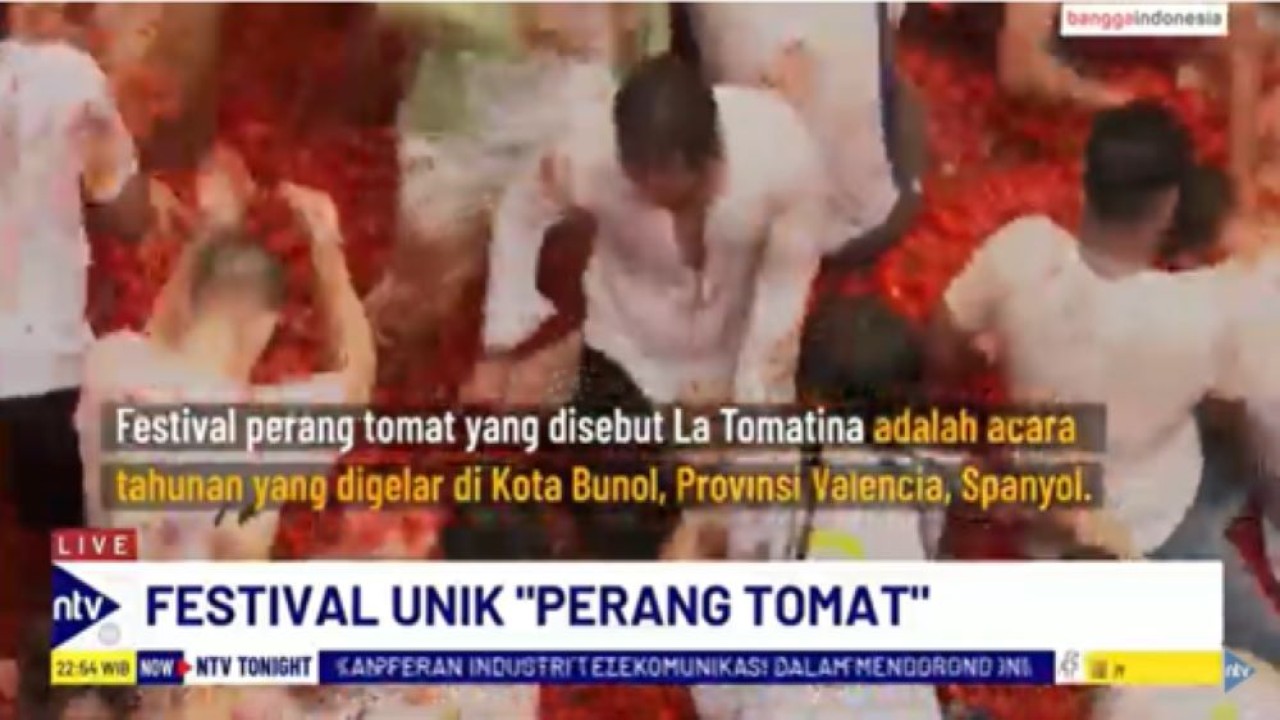 Festival perang tomat di Spanyol diikuti puluhan ribu orang