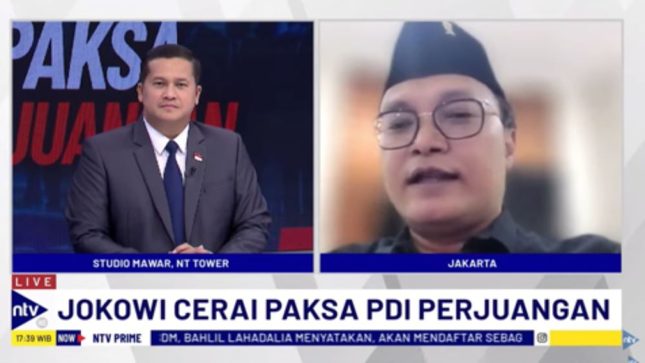 Politisi PDI Perjuangan Guntur Romli dalam dialog NTV Prime di NusantaraTV