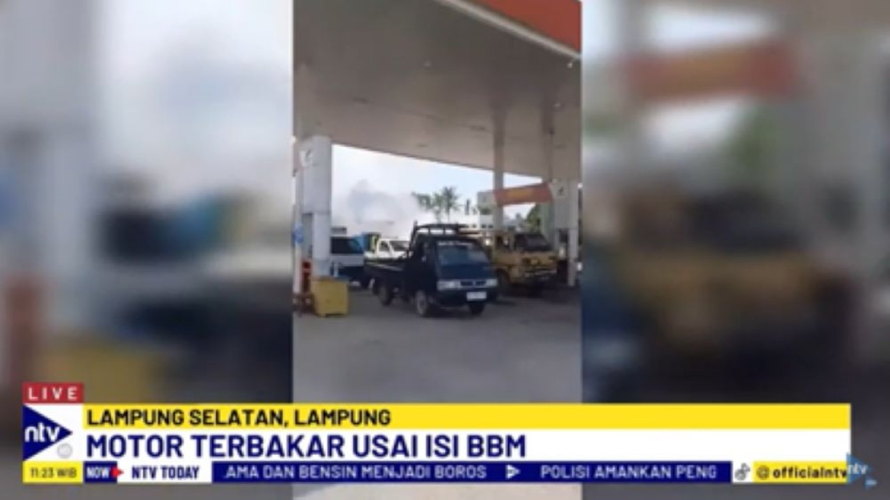 Motor terbakar usai mengisi BBM di SPBU