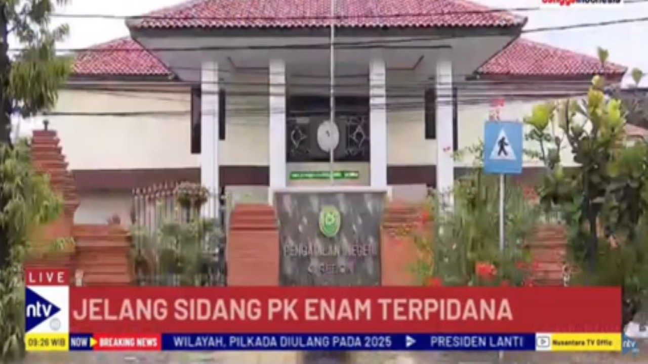 Sidang lanjutan PK enam terpidana kasus Vina digelar di Pengadilan Negeri Cirebon, Jawa Barat/tangkapan layar NTV