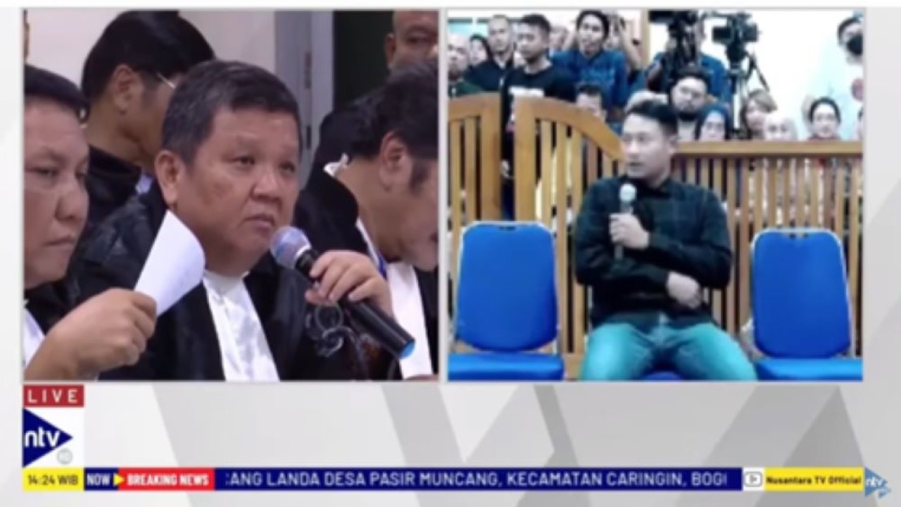 Dede Riswanto bersaksi dalam Sidang PK enam terpidana kasus Vina di Pengadilan Negeri Cirebon, Jawa Barat/tangkapan layar NTV