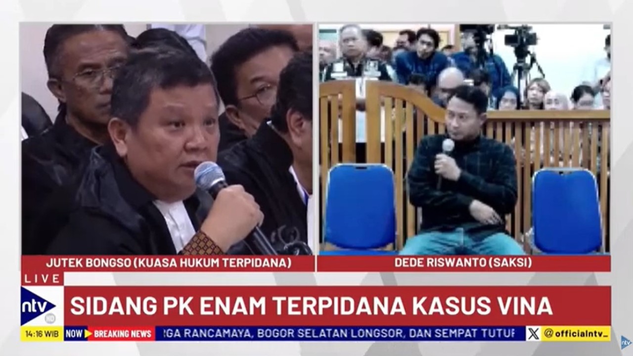 Dede Riswanto menjadi saksi lanjutan sidang PK enam terpidana kasus Vina dan Eky di Pengadilan Negeri (PN) Cirebon, Jawa Barat (Jabar), pada Jumat (13/9/2024).