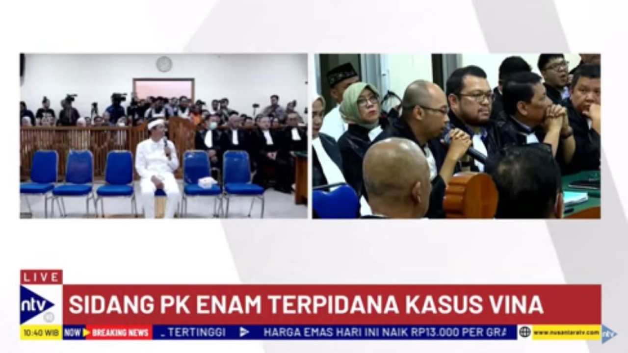 Dedi Mulyadi menjadi saksi testimoni de auditu di Sidang PK enam terpidana kasus Vina/tangkapan layar NTV