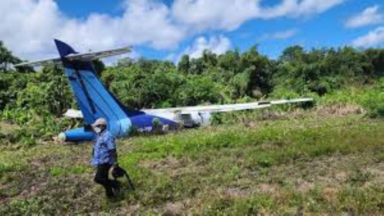 Kondisi pesawat Trigana Air yang mengalami kecelakaan di Papua rusak berat/ist