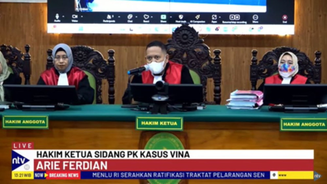 Hakim Ketua Sidang PK 6 terpidana kasus Vina, Arief Herdian/tangkapan layar NTV