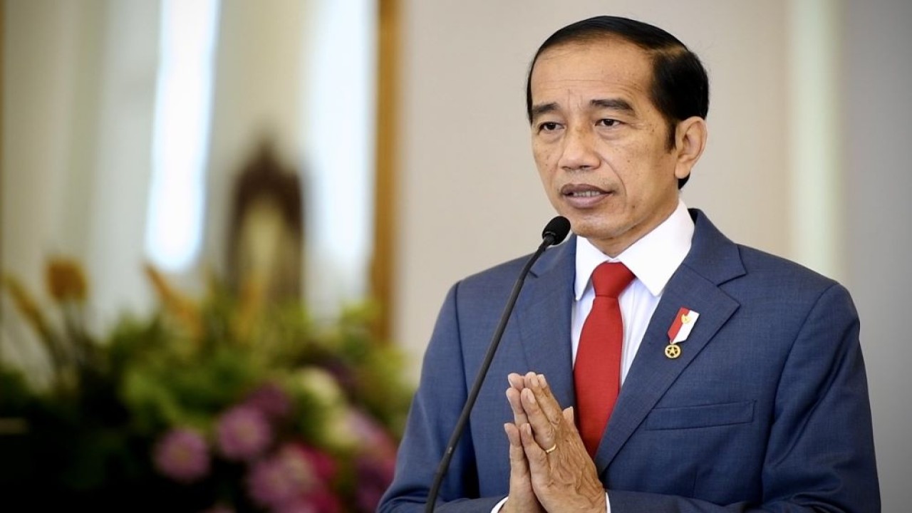 Presiden Jokowi menekankan pentingnya kebaikan untuk saling mendoakan agar masyarakat terus diberikan kekuatan meneladani akhlak mulia Nabi Muhammad SAW. (Foto: BPMI Setpres)